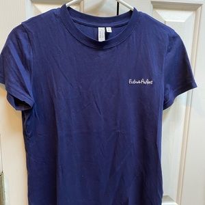 & other stories casual t-shirt top, navy, size 10!